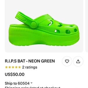 Strange Cvlt R.I.P.S Bat Women's Neon Green Clog